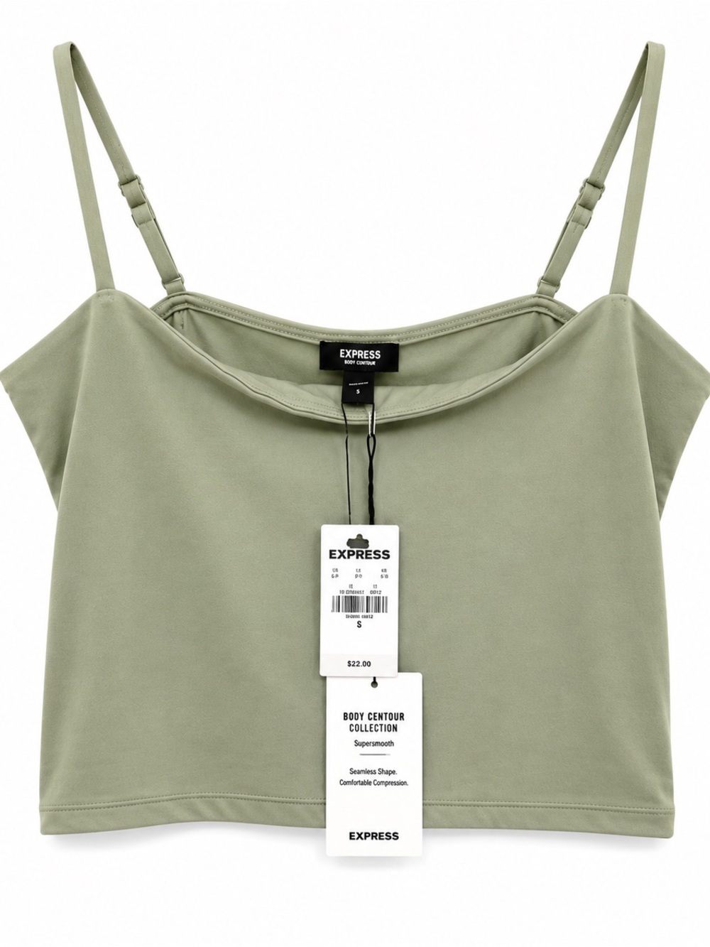 Express Olive Green Body Contour Crop